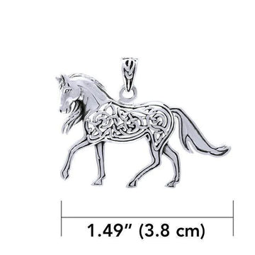 Brigid Ashwood Stable Celtic Horse Sterling Silver Pendant TPD3994